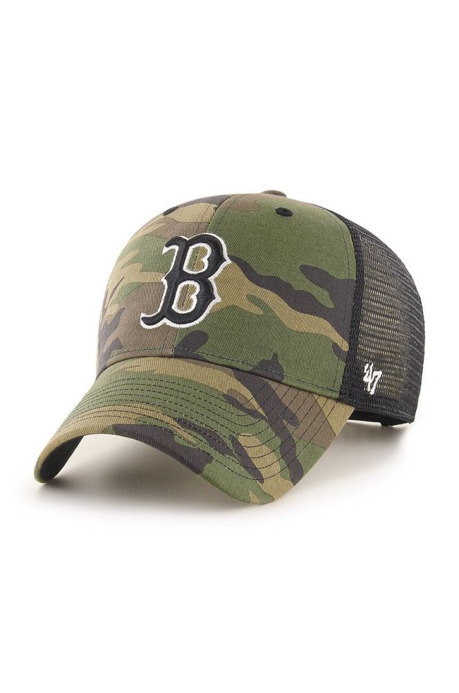 Кепка 47brand Boston Red Sox колір зелений візерунок