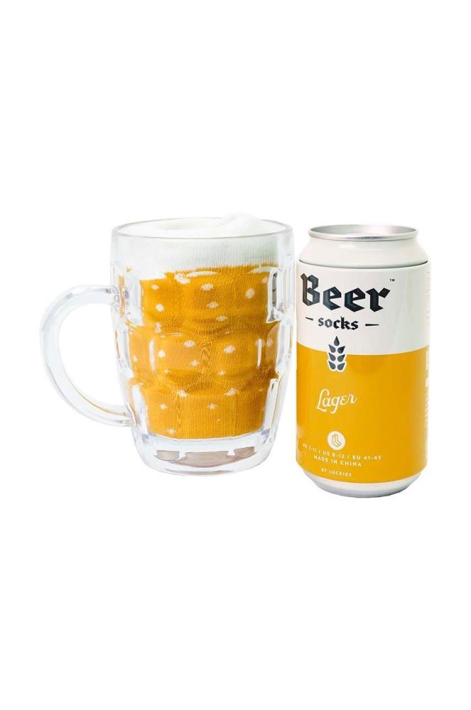 Шкарпетки в бляшанці Luckies of London Lager Beer колір барвистий