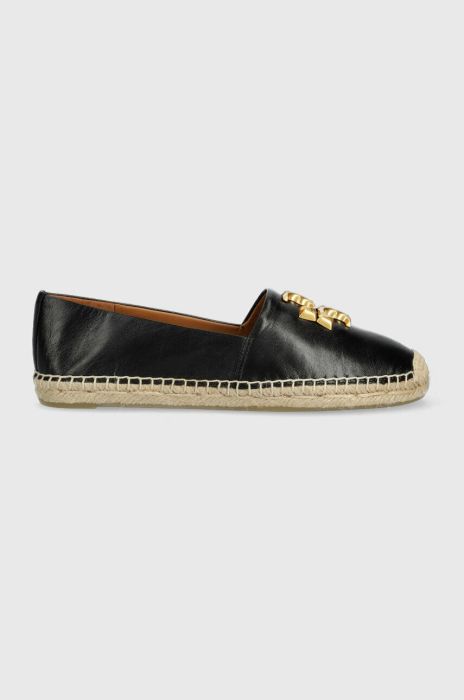 Шкіряні еспадрилі Tory Burch Eleanor Espadrille колір чорний 86567