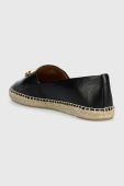 Шкіряні еспадрилі Tory Burch Eleanor Espadrille колір чорний 86567