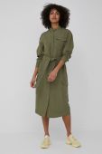 Сукня з домішкою льону Marc O'Polo колір зелений mini пряма
