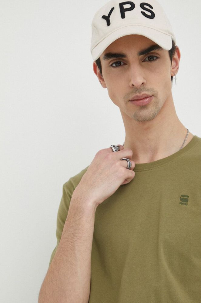 Бавовняна футболка G-Star Raw колір зелений однотонний (3135473)