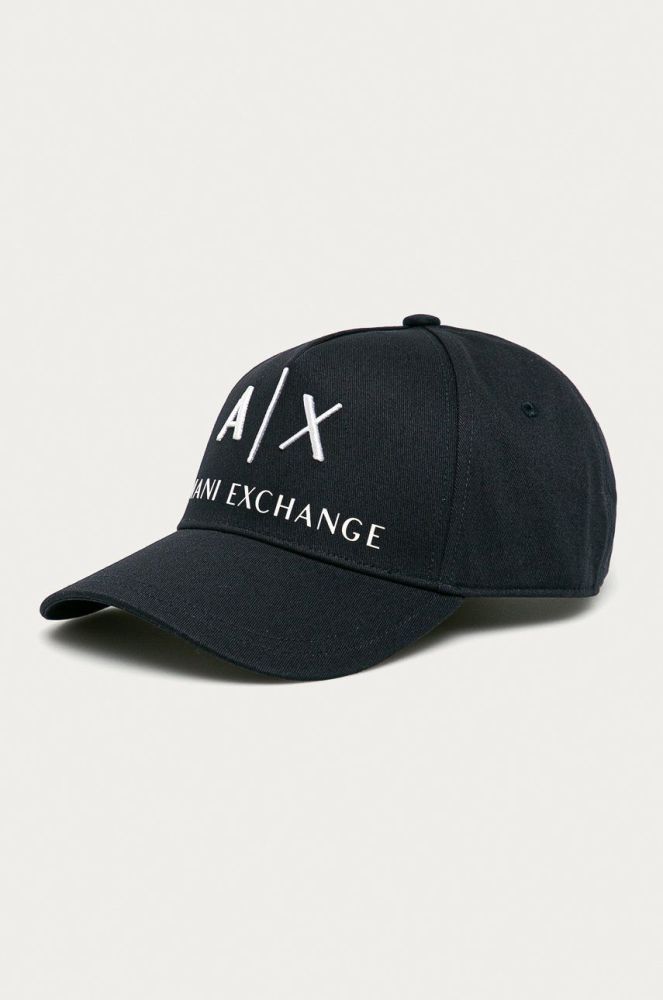 Кепка Armani Exchange колір синій з аплікацією