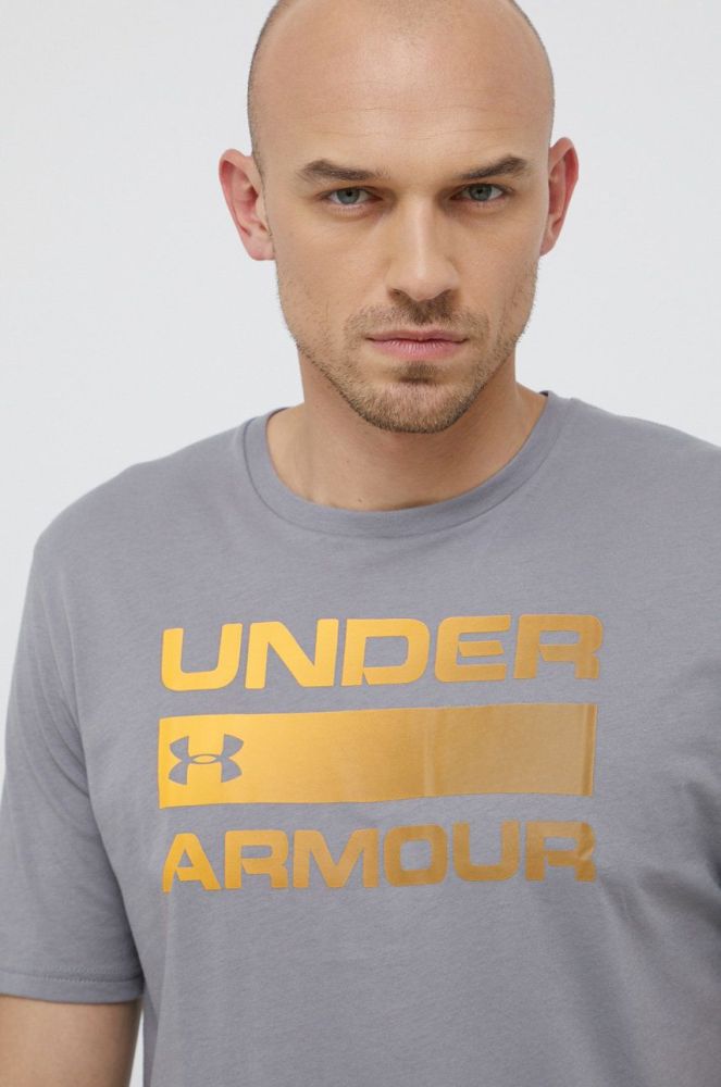 Футболка Under Armour чоловічий колір сірий з принтом (2781494)