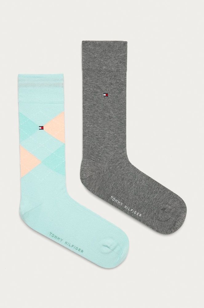 Шкарпетки Tommy Hilfiger 2-pack чоловічі колір бірюзовий
