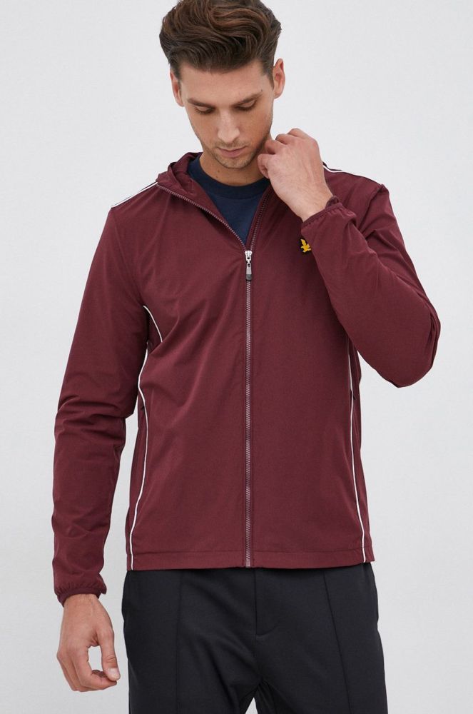 Куртка Lyle & Scott колір бордовий перехідна