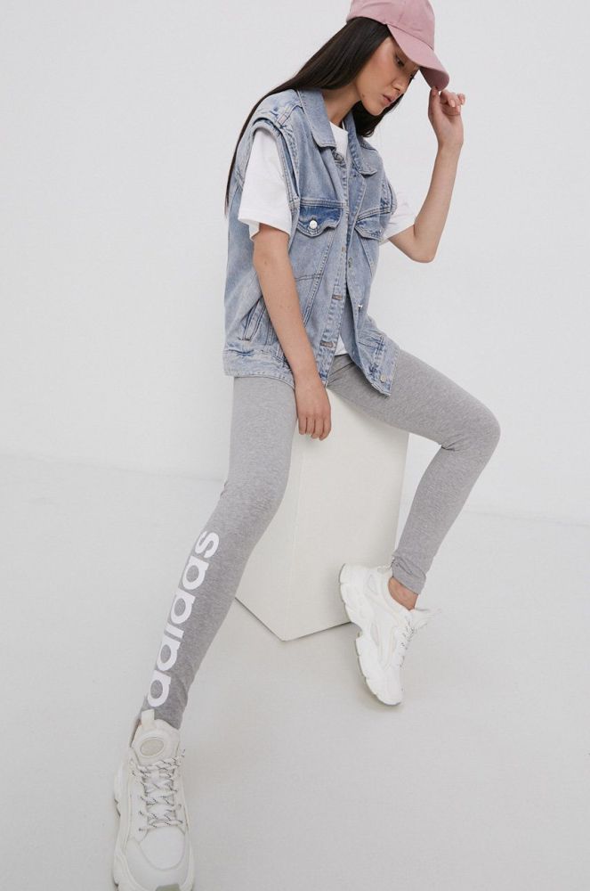 Легінси adidas жіночі колір сірий меланж (1714831)