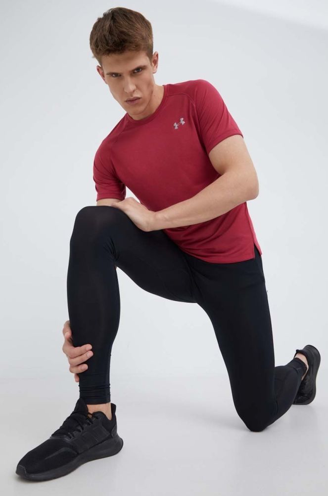 Бігова футболка Under Armour Streaker колір червоний однотонна