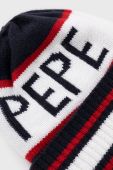 Дитяча шапка Pepe Jeans колір синій з товстого трикотажу