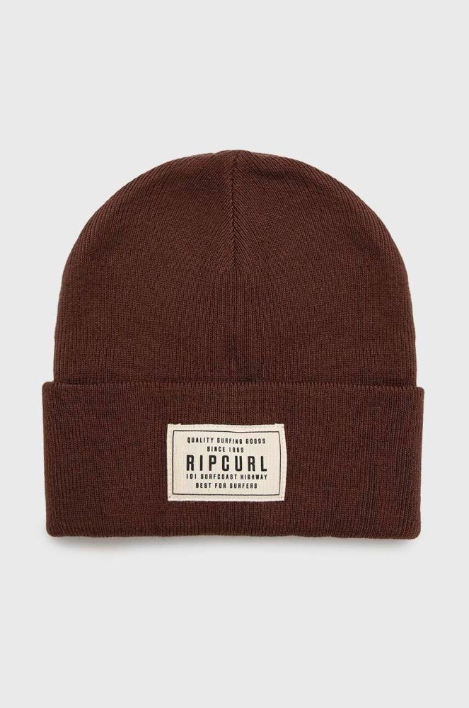 Шапка Rip Curl колір коричневий з товстого трикотажу (3566535)