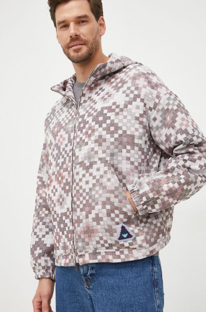 Куртка Emporio Armani чоловіча колір рожевий перехідна oversize