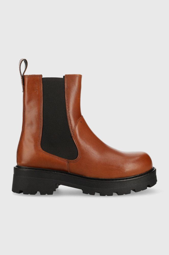 Шкіряні черевики Vagabond Shoemakers Cosmo 2.0 жіночі колір коричневий на плоскому ходу