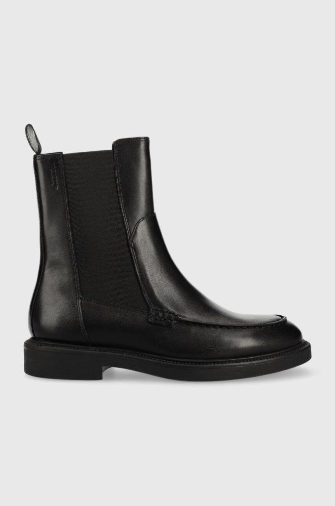Шкіряні черевики Vagabond Shoemakers Alex W жіночі колір чорний на плоскому ходу