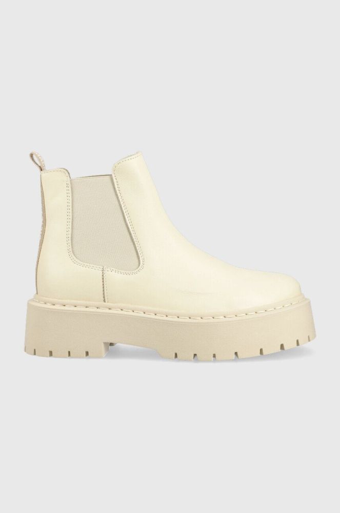 Шкіряні черевики Steve Madden Veerly жіночі колір бежевий на платформі