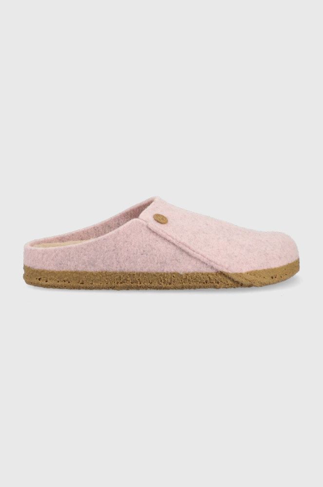 Вовняні тапочки Birkenstock Zermatt Rivet колір рожевий Narrow Width