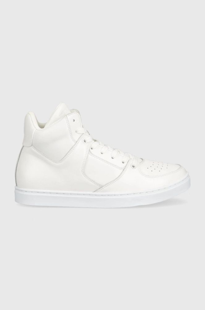 Шкіряні кросівки Trussardi Perlite Basket High колір білий 79A00826 9Y099998