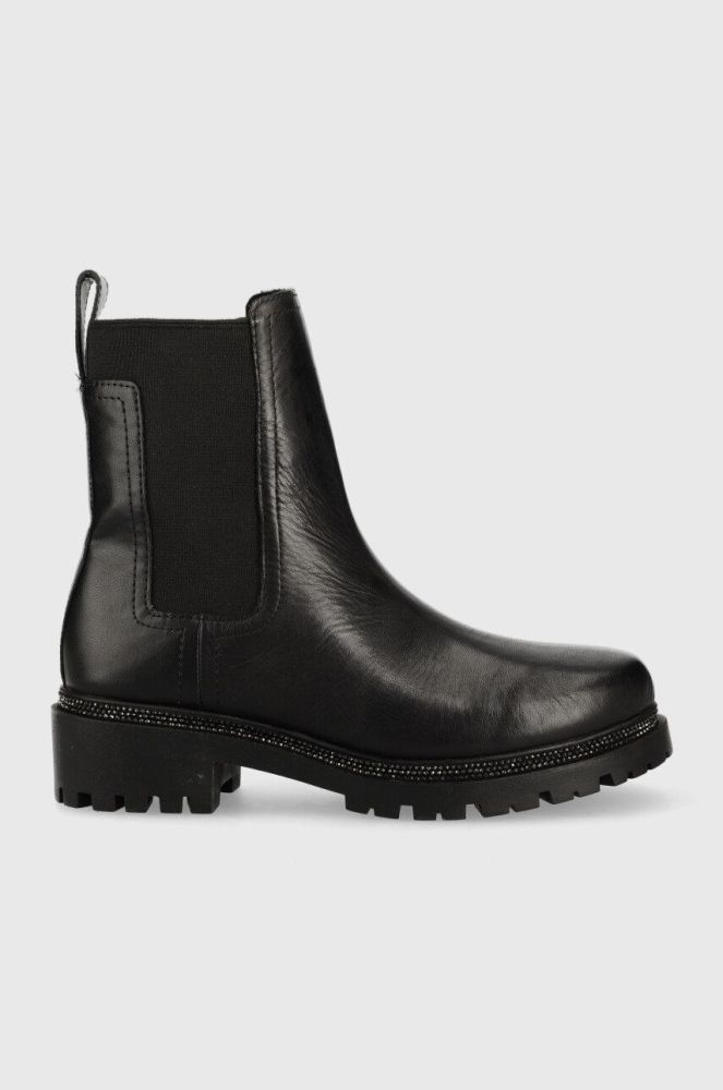 Черевики Dkny Rick жіночі колір чорний на плоскому ходу
