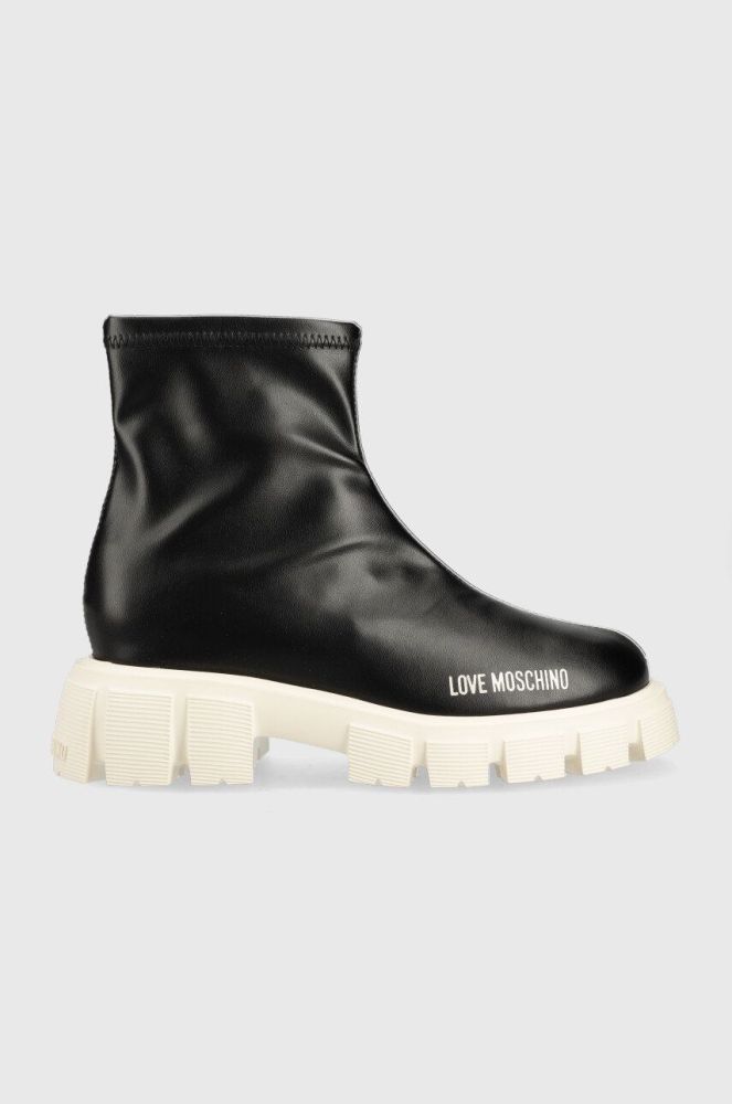 Черевики Love Moschino жіночі колір чорний на платформі (2855343)