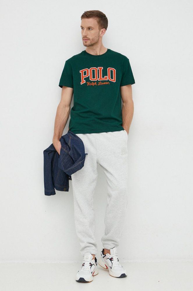 Спортивні штани Polo Ralph Lauren чоловічі колір сірий з аплікацією