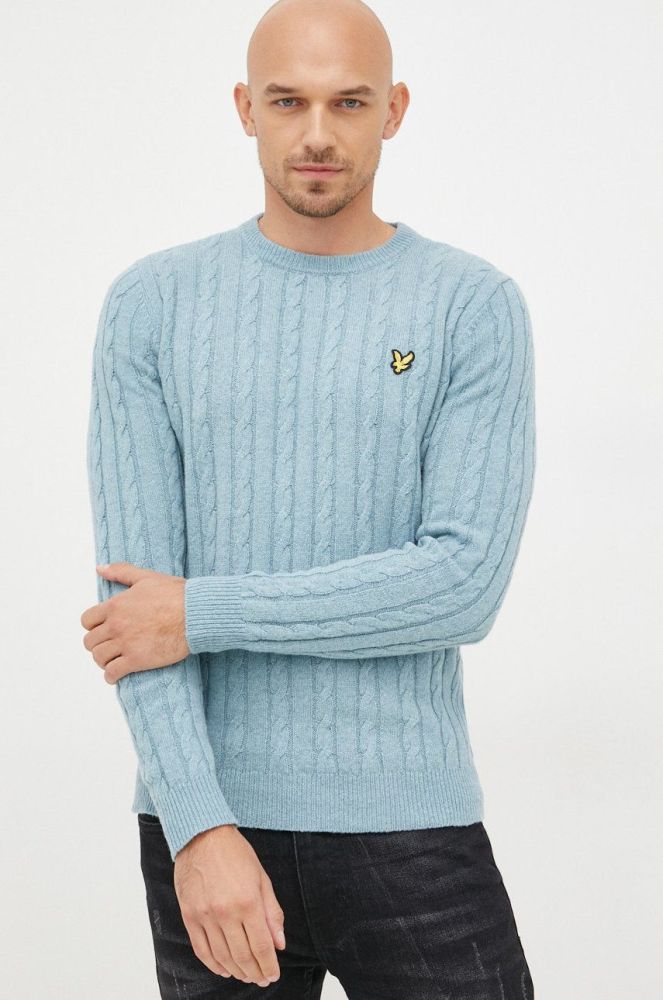Светр з домішкою вовни Lyle & Scott чоловічий легкий колір блакитний (2695519)