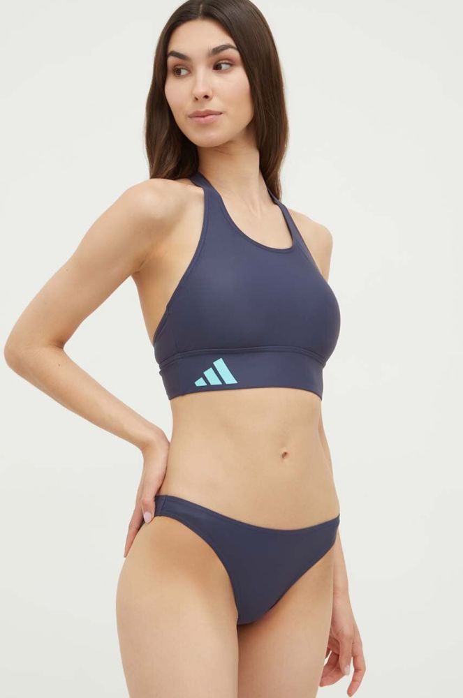 Роздільний купальник adidas Performance Branded колір синій м'яка чашечка