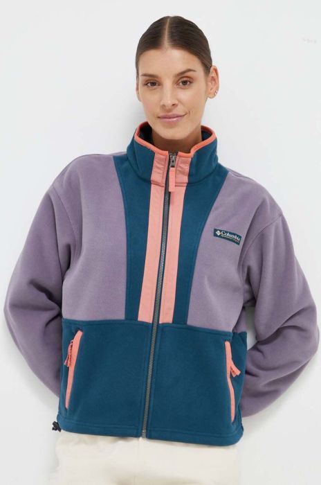 Флісова кофта Columbia колір фіолетовий візерунок