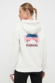 Кофта Napapijri жіноча колір білий з капюшоном з принтом