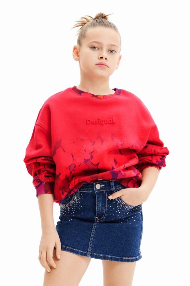 Дитяча бавовняна кофта Desigual колір рожевий візерунок
