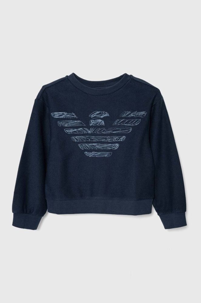 Дитяча кофта Emporio Armani колір синій з аплікацією (3506651)