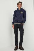 Кофта Paul&Shark чоловіча колір синій з капюшоном з аплікацією