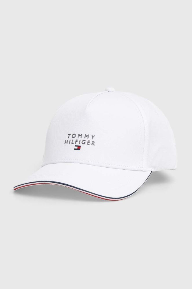 Бавовняна бейсболка Tommy Hilfiger колір білий візерунок