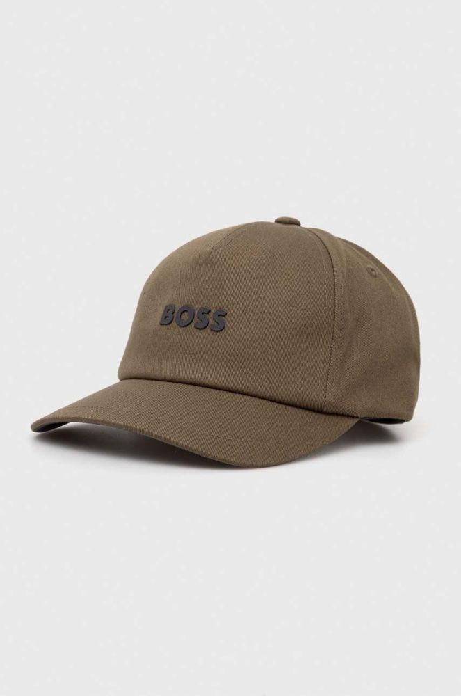 Бавовняна бейсболка Boss Orange BOSS ORANGE колір зелений однотонна
