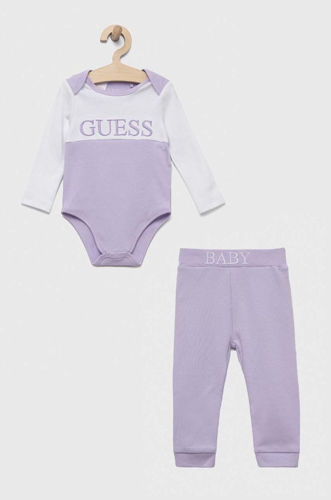 Дитячий бавовняний комплект Guess колір фіолетовий (3322030)
