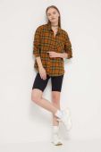 Бавовняна сорочка Volcom жіноча колір помаранчевий regular класичний комір