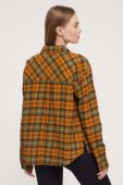 Бавовняна сорочка Volcom жіноча колір помаранчевий regular класичний комір