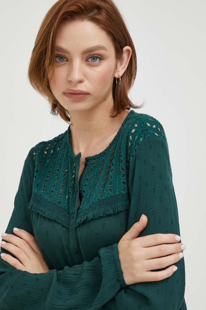 Сорочка Pepe Jeans ISABEL жіноча колір зелений regular