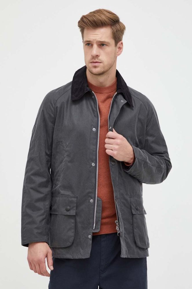 Куртка Barbour чоловіча колір сірий перехідна