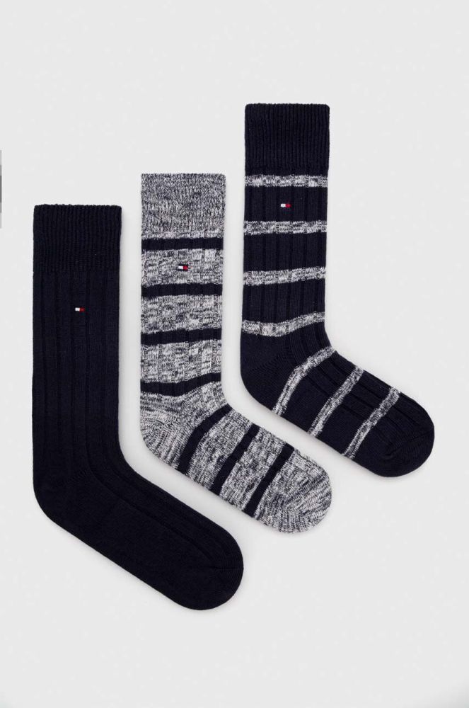 Шкарпетки Tommy Hilfiger 3-pack чоловічі колір синій (3641690)
