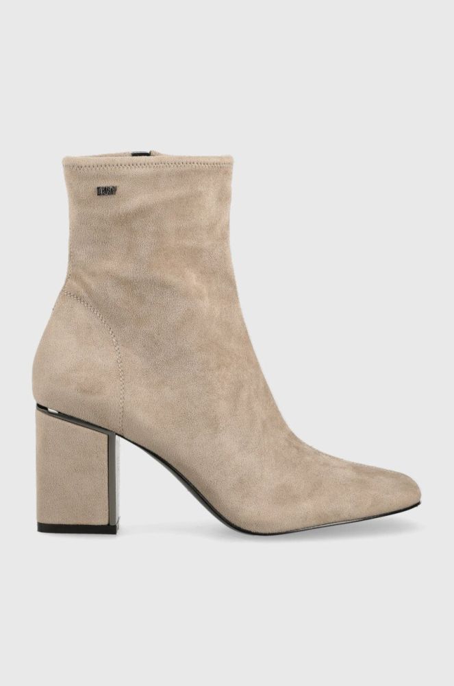 Черевики Dkny K3251104 жіночі колір бежевий каблук блок Cavale