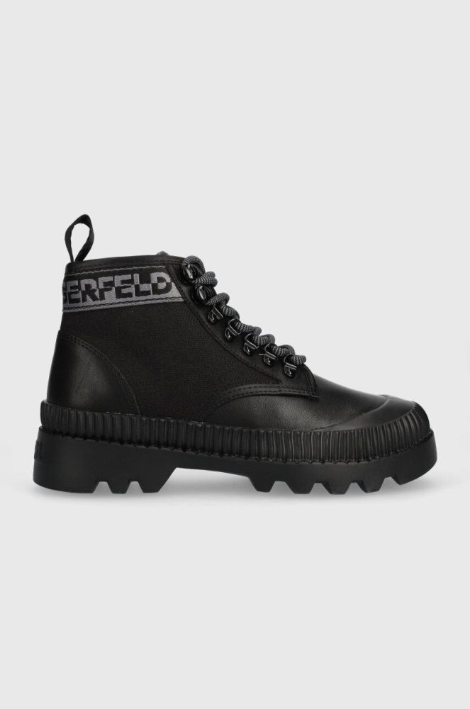 Черевики Karl Lagerfeld TREKKA II жіночі колір чорний на плоскому ходу KL42533