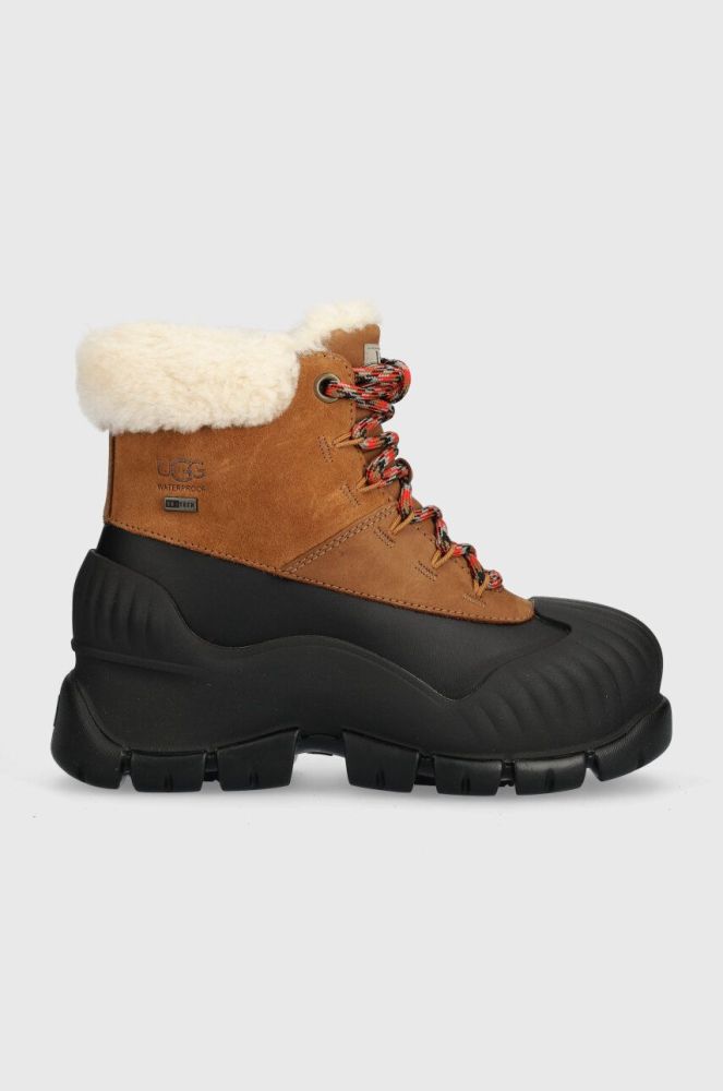Черевики UGG Adiroam Hiker колір коричневий на плоскому ходу утеплене 1130851