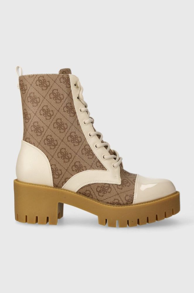 Черевики Guess WALKUP жіночі колір бежевий каблук блок FL8WAP FAL10