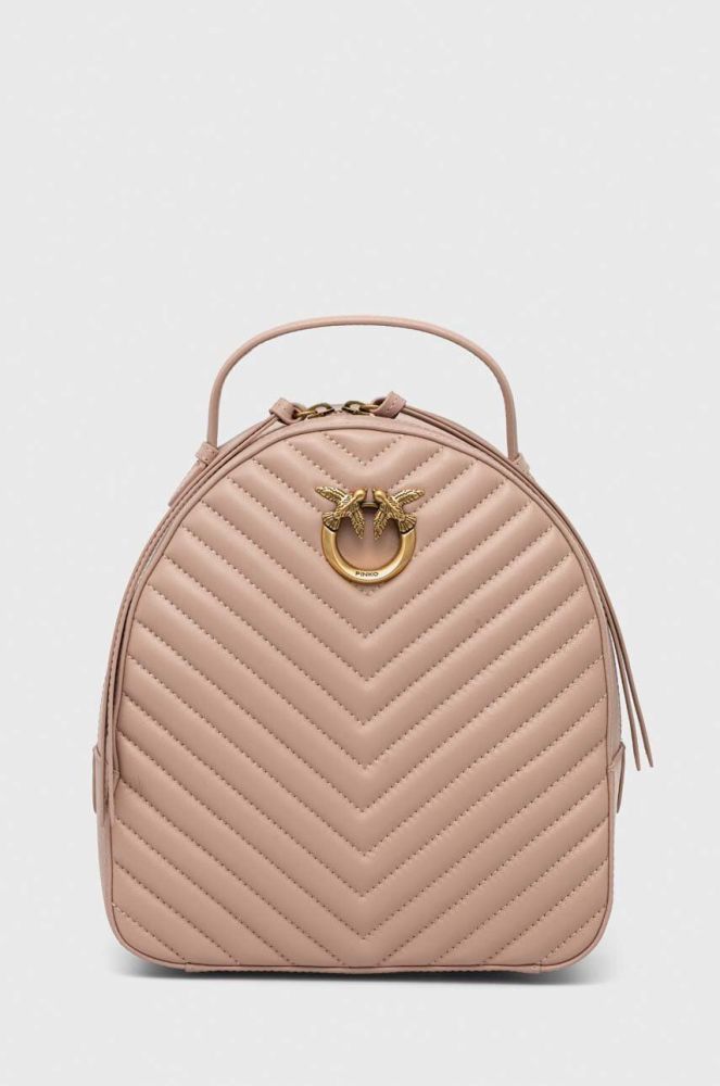 Шкіряний рюкзак Pinko Answear Exclusive жіночий колір бежевий малий однотонний