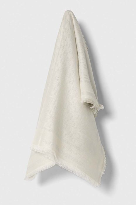 Хустка з домішкою шовку Karl Lagerfeld колір білий однотонна