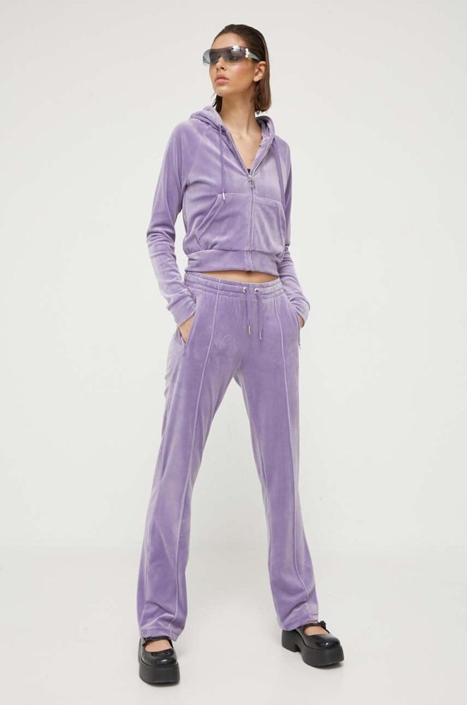 Спортивні штани Juicy Couture Tina колір фіолетовий з аплікацією