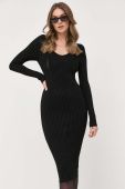 Сукня Guess колір чорний midi облягаюча (3333028)