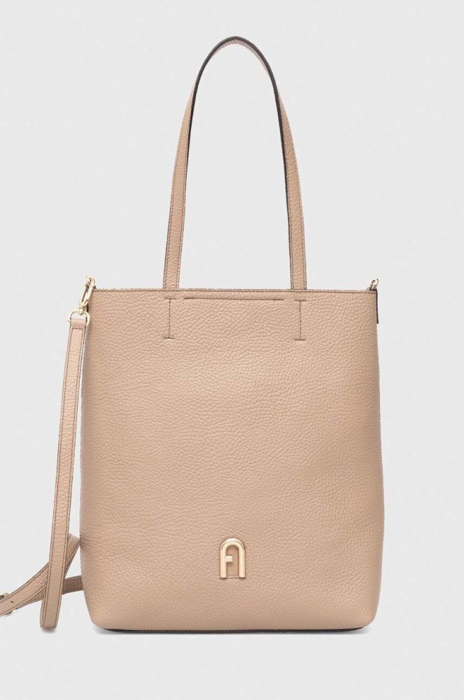 Шкіряна сумочка Furla Primula колір бежевий