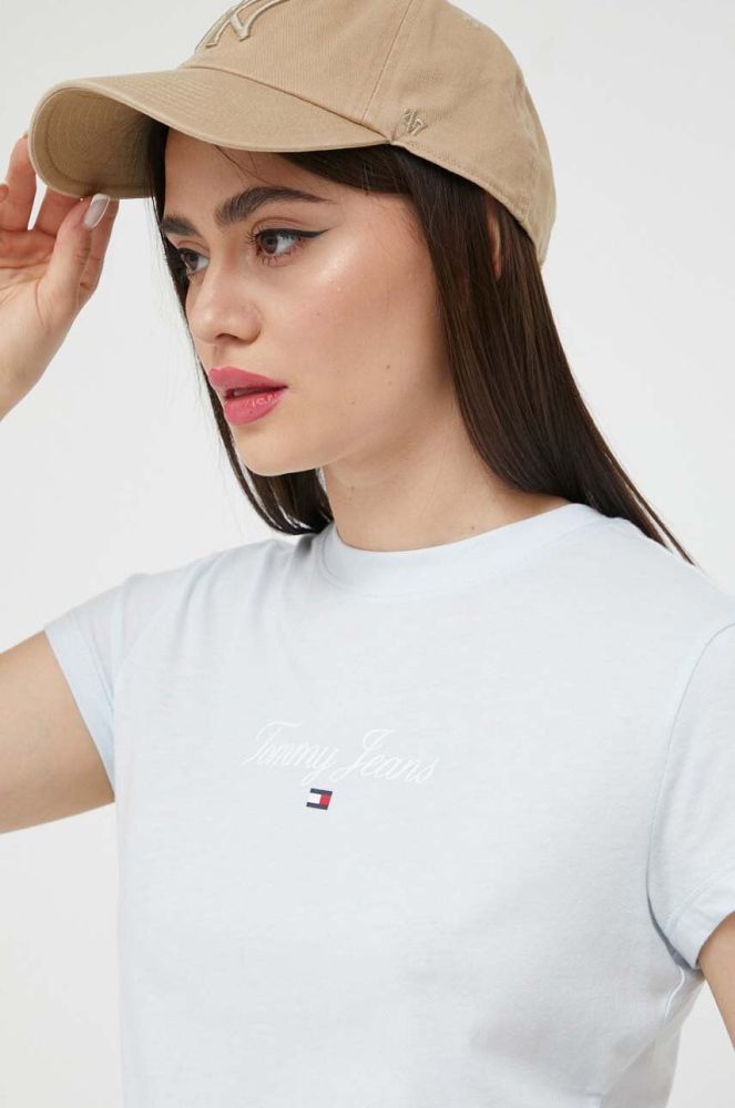 Футболка Tommy Jeans жіноча колір блакитний (3284356)