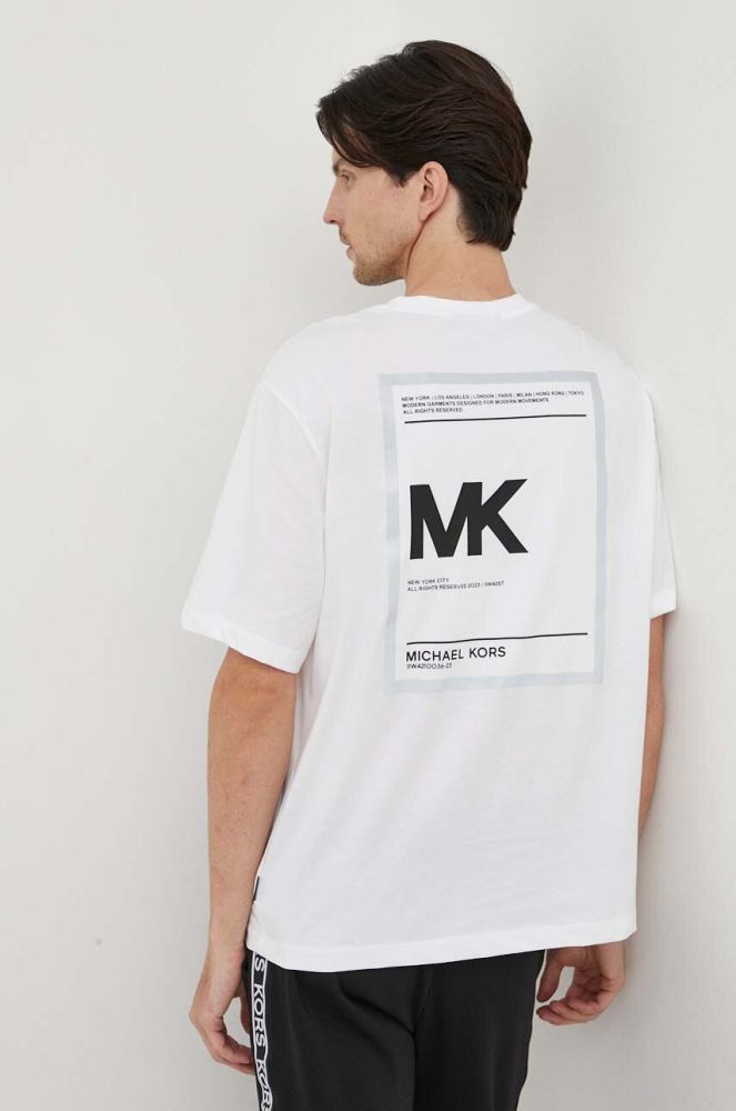 Бавовняна футболка Michael Kors колір білий з принтом (3538980)