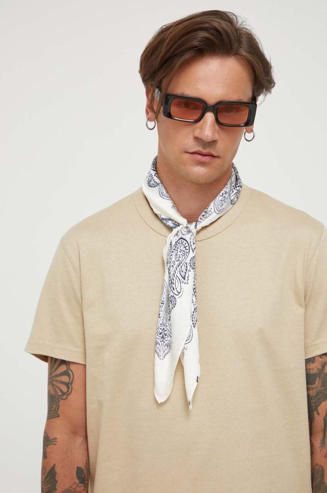 Бавовняна футболка G-Star Raw колір бежевий однотонний (3459905)
